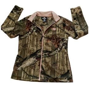 Mossy Oak Break Up Infinity Camo Fleece Jacket Pink Trim Womens M‎
